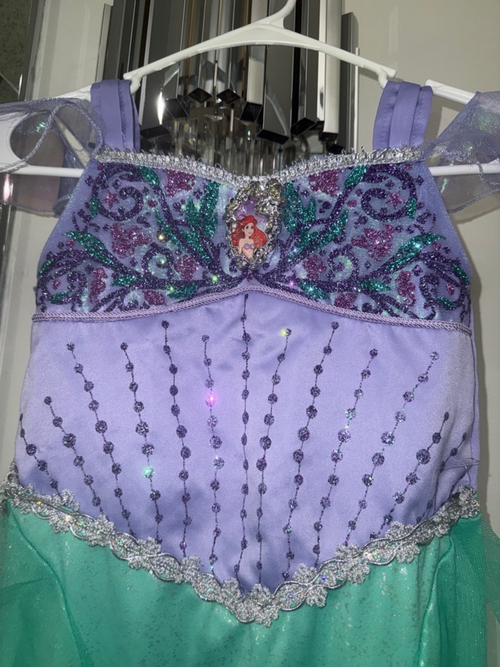 Disney Purple and Teal little Mermaid Costume Dress with glitter and iridescent - Picture 2 of 13